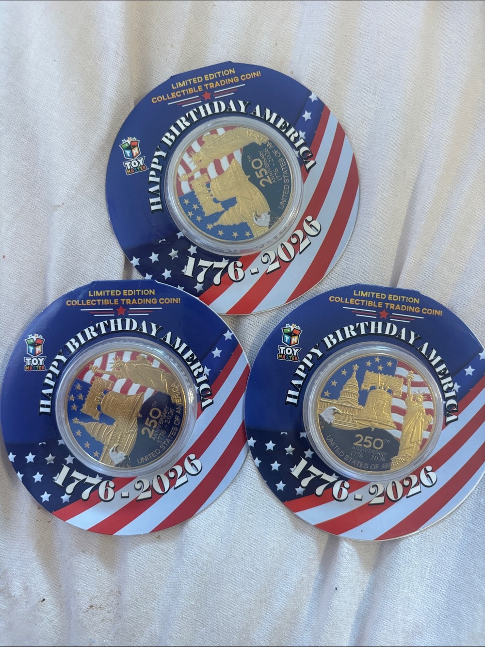Limited Edition "Happy Birthday America" Gold Accent Collectible Coin - Blue